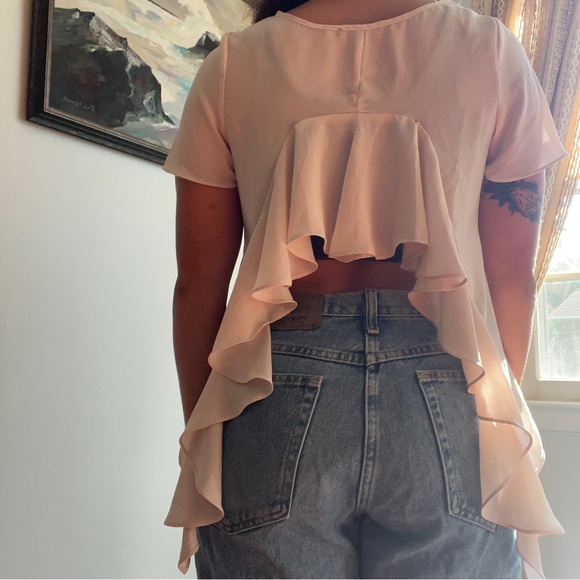 Blush Ruffle Open Back Top - Picture 4 of 5
